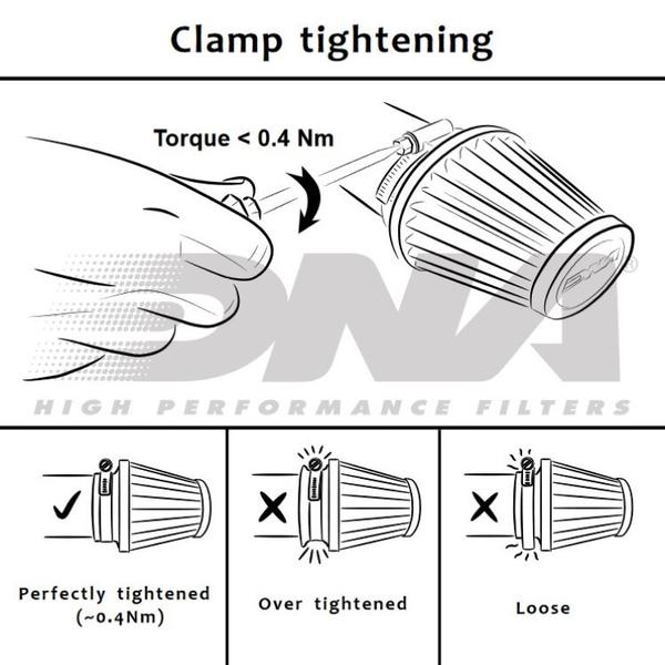 DNA Air Filters - Universal Filter Oval ID 62mm - Rubber Top