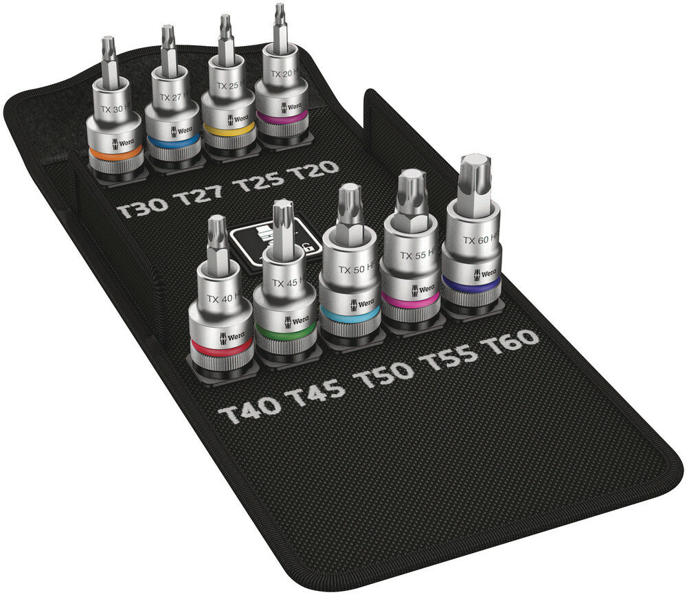 Wera Tools - 8767 C Hf Tx 1 Zyklop Bit Socket Set With 1/2" Drive Socket With Holding Function 9Pcs - 05004202001