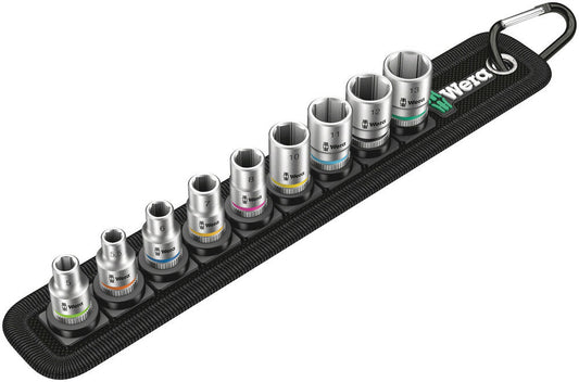 Wera Tools - Belt 4 Zyklop Socket Set, 1/4" Drive, 9 Pieces - 05003883001